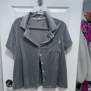 Nine West Gray Button Down Women's Shirt